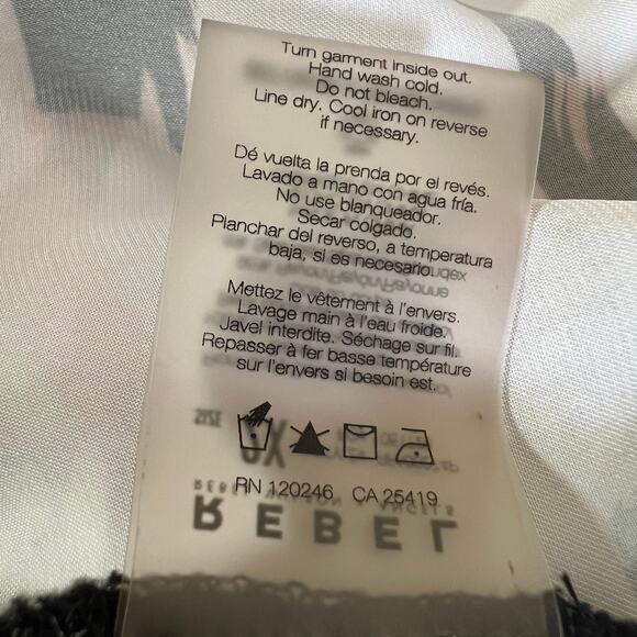 Rebel Womens Blouse Top Shirt Cold Shoulder Abstract Print Black White Pink 2X - Picture 10 of 10